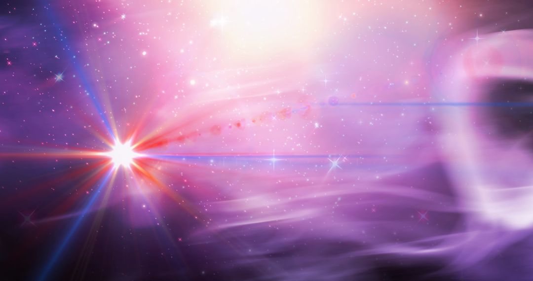 Captivating Starry Sky with Cosmic Glow and Galaxies