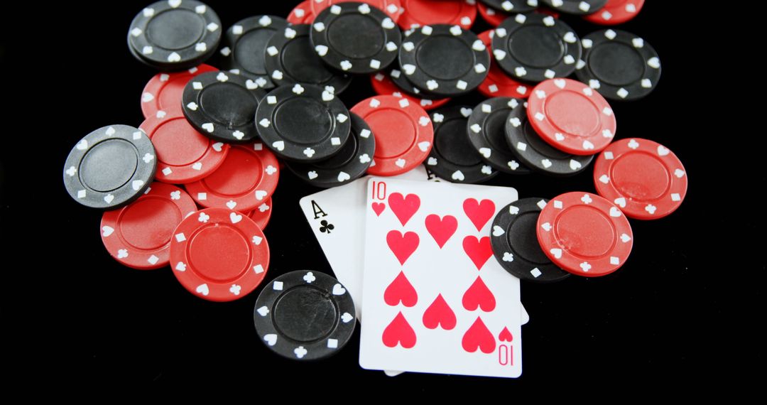 Close-Up of Poker Chips and Playing Cards on Black Background - Free Images, Stock Photos and Pictures on Pikwizard.com