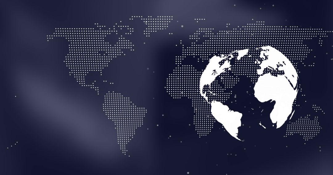 Digital Globe with Data Processing on Dark Background