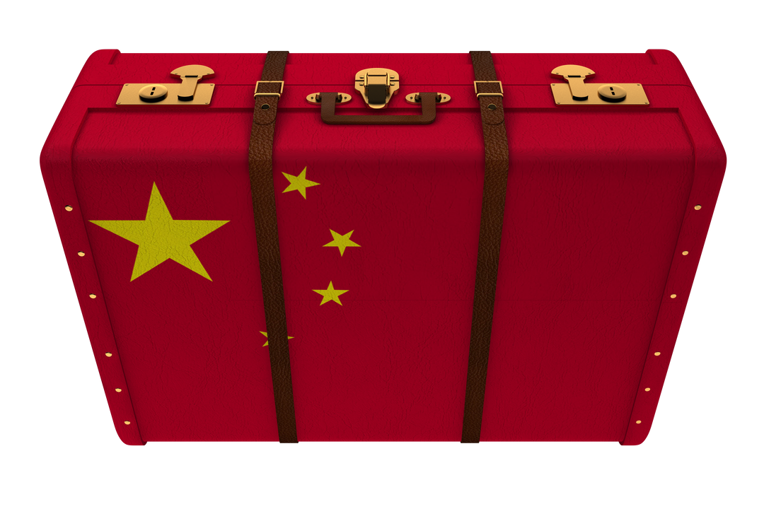 Red Suitcase with Chinese Flag on Transparent Background for Travel and Nationality Concepts - Download Free Stock Images Pikwizard.com