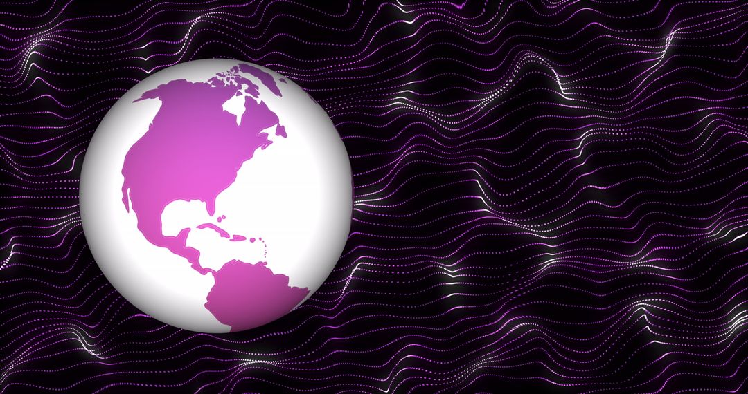 Digital Globe with Purple Connections Network