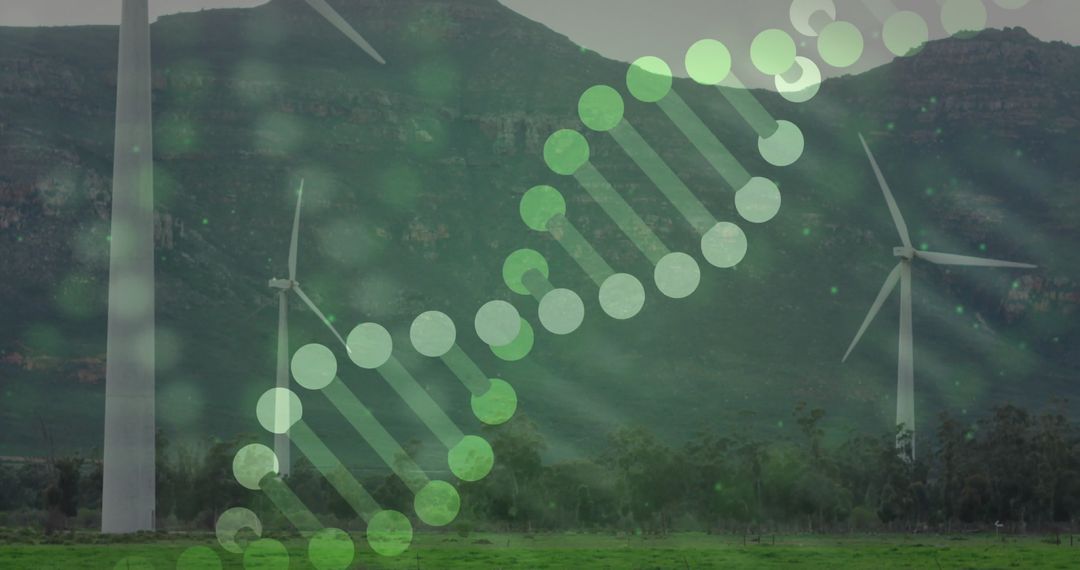 Blending Green Energy and Science: Wind Turbines with DNA Overlay
