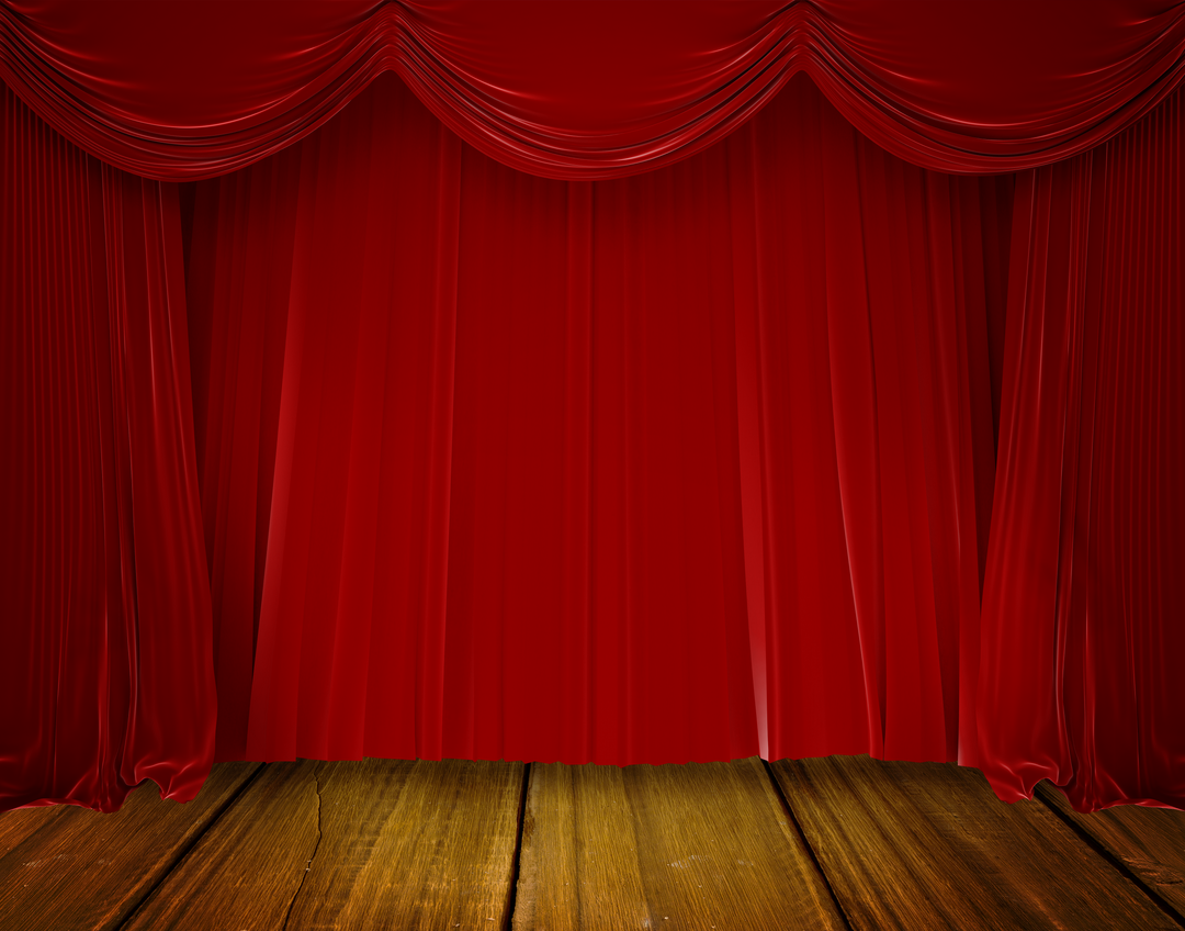 Wooden Stage with Red Curtains on Transparent Background - Download Free Stock Images Pikwizard.com