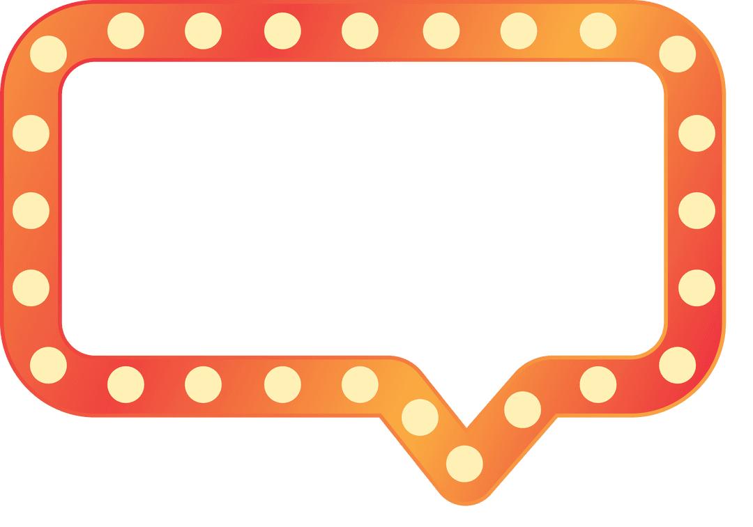 Illuminated Speech Bubble Template on Transparent Background