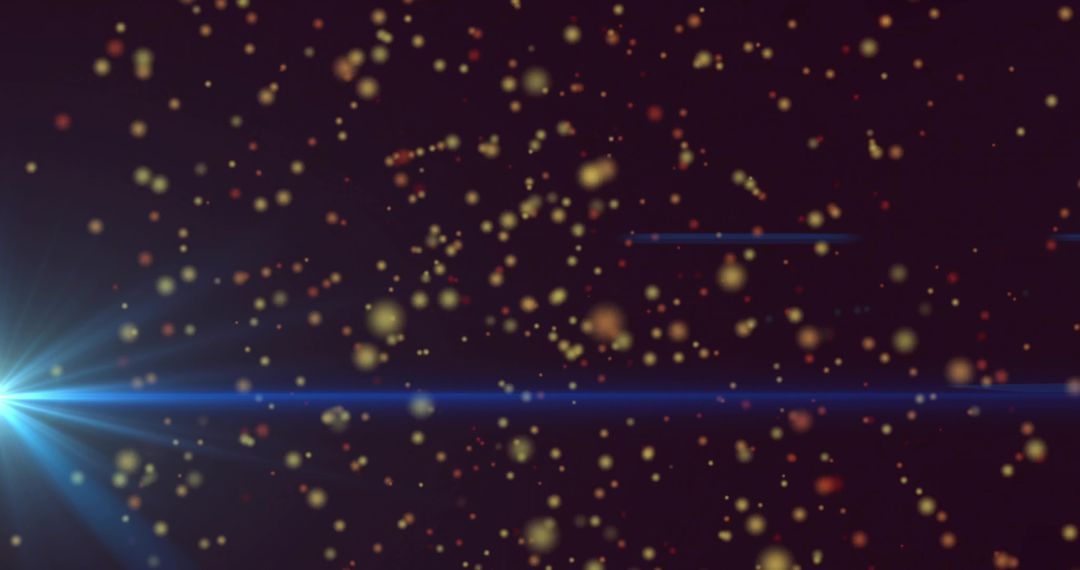 Cosmic Burst with Vibrant Blue Lens Flare and Particles