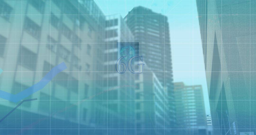 6G Digital Communication Technology in Modern Cityscape