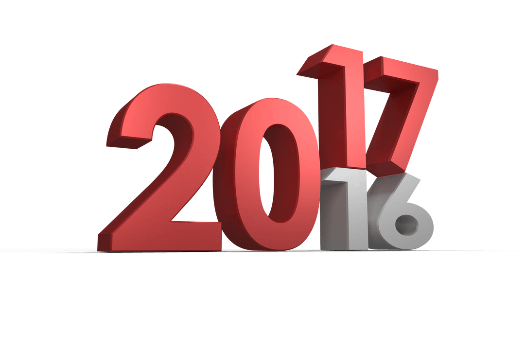 Transition from 2016 to 2017 on Transparent Background