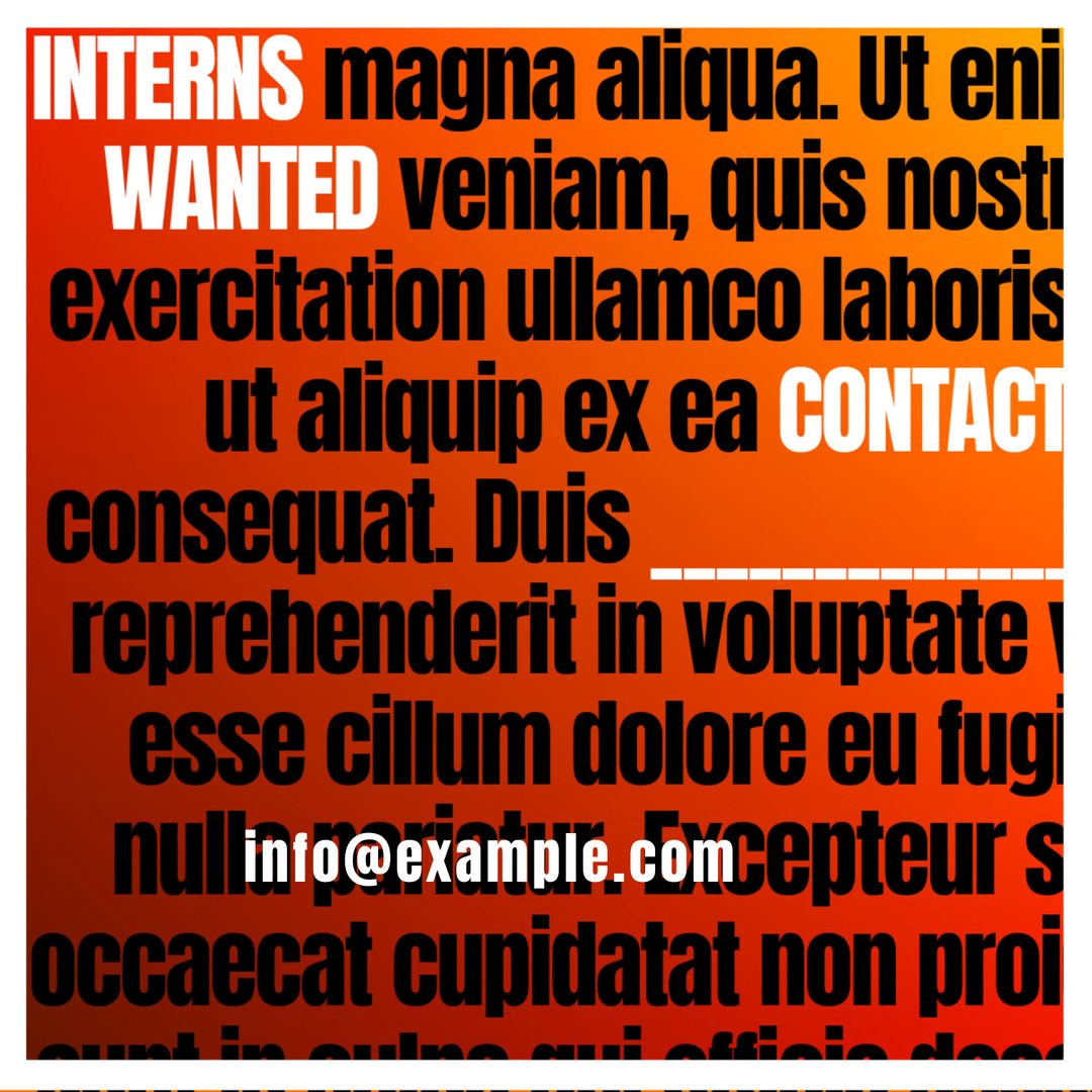 Internship Opportunity Announcement with Bold Red Background