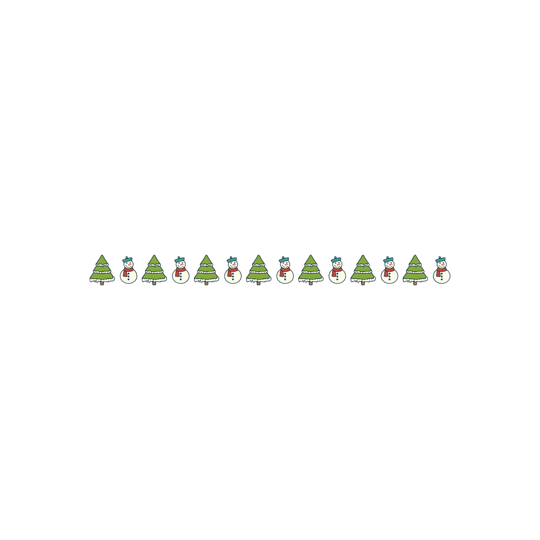 Transparent Christmas Tree and Snowman Pattern Illustration