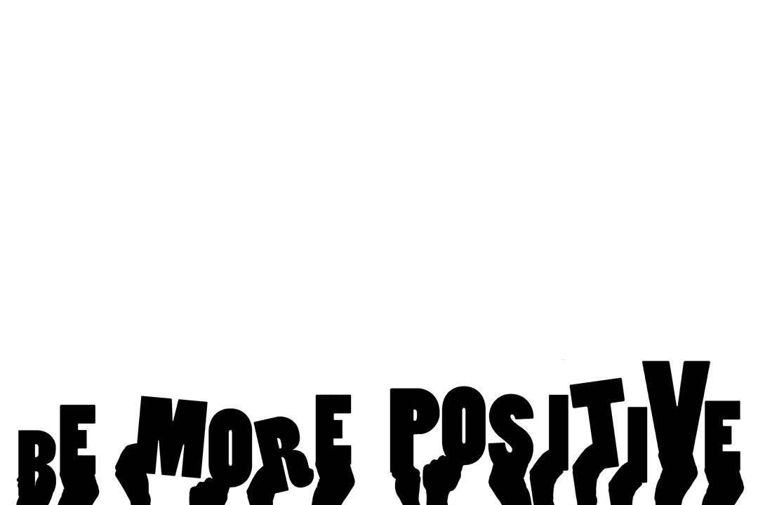 Motivational Transparent Text with Illustrated Hands