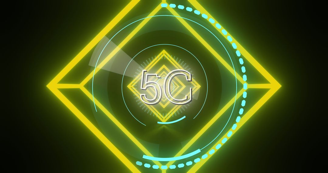 5G Technology with Neon Futuristic Scanner