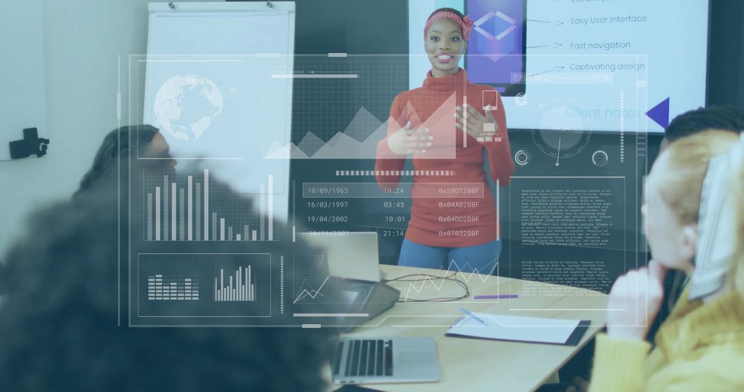 Business Team Engaging with Digital Presentation Interface