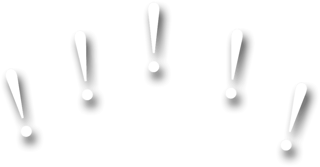 Transparent Background with White Exclamation Marks