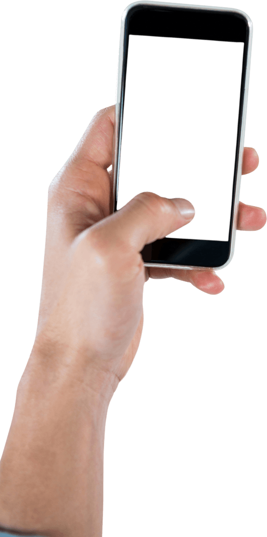 Transparent Hand Holding Smartphone for Digital Design