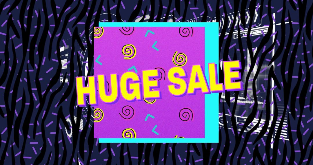 Vibrant Retro Design Advertising Huge Sale Event