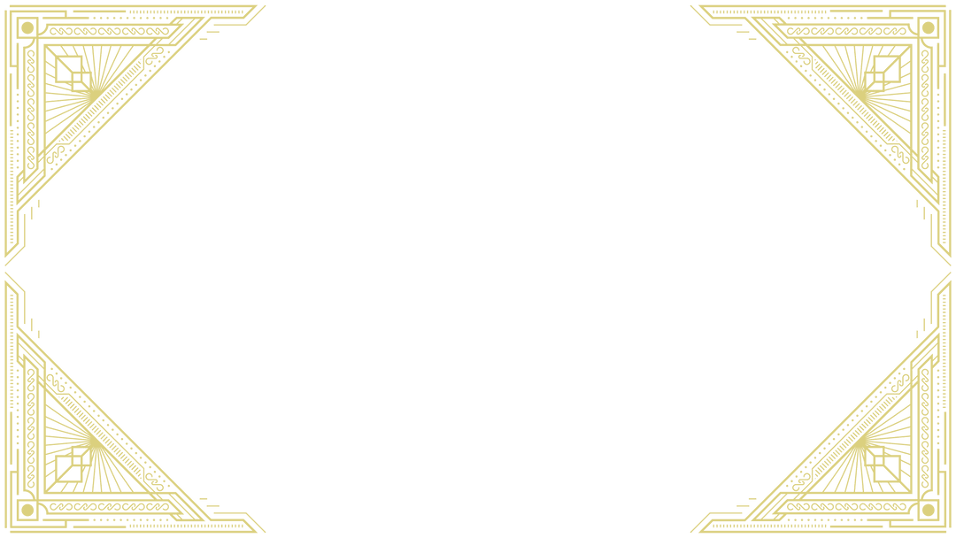 Art Deco Corners Forming Geometric Border on Transparent Background