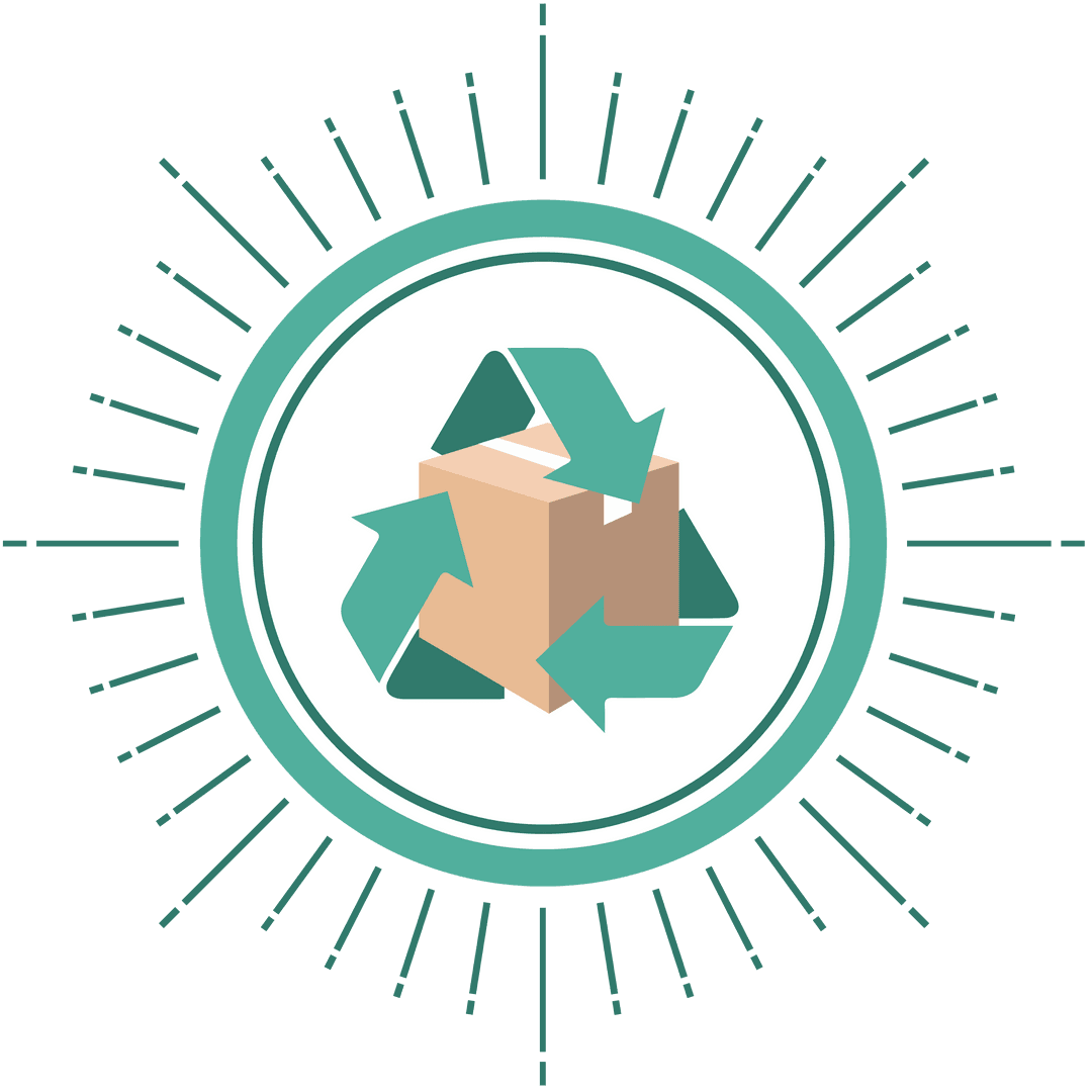 Recycling Icon on Transparent Background with Arrows