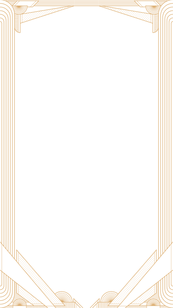 Luxury Art Deco Frame on Transparent Background