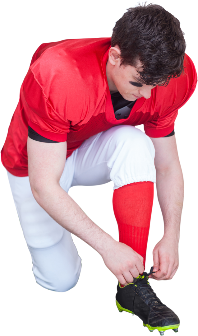 American Football Player Tying Boot Lace Transparent Background - Download Free Stock Images Pikwizard.com