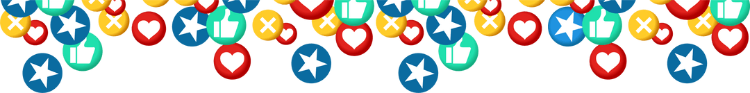 Floating Social Media Reaction Icons on Transparent Background