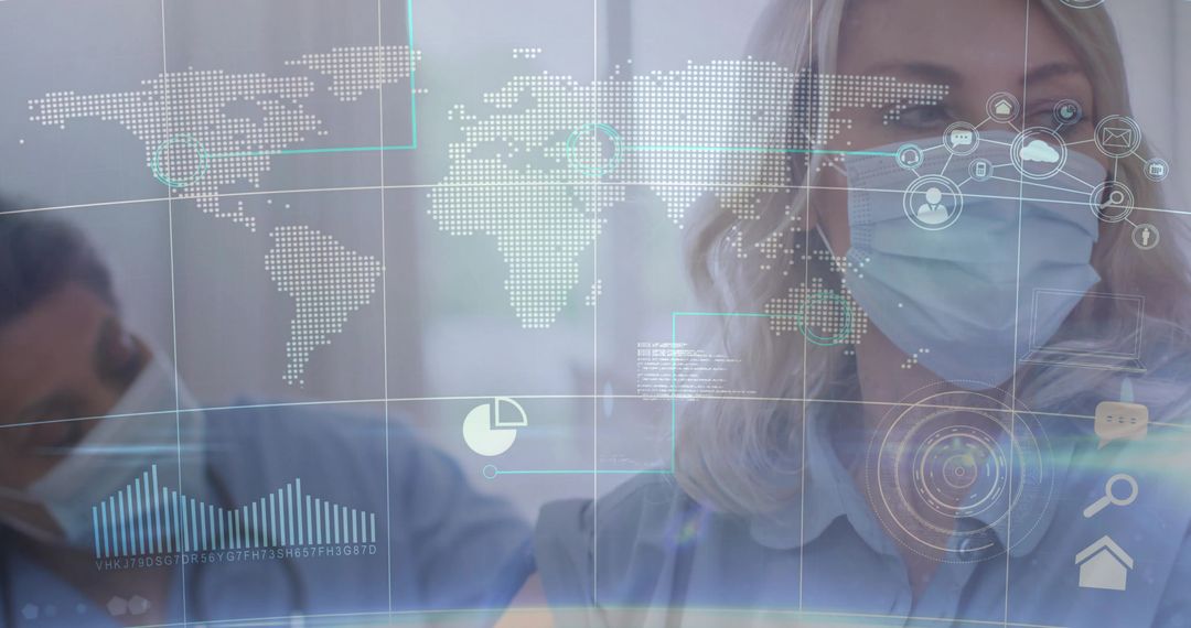 Digital Healthcare Specialists Analyzing Medical Data Interfaces