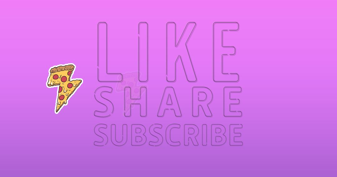 Vibrant Social Media Call to Action Design with Neon Text and Pizza Slice