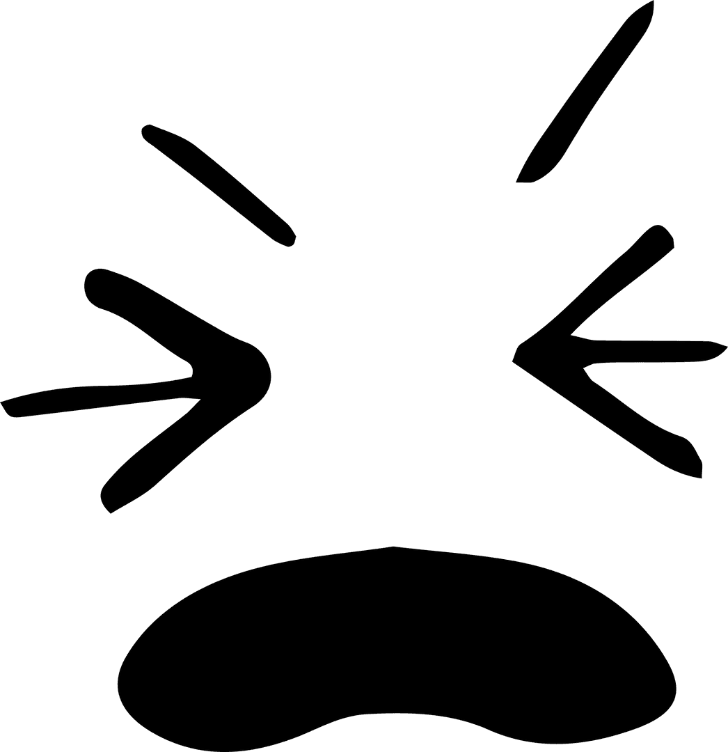 Abstract Vector Hands Silhouette on Transparent Background