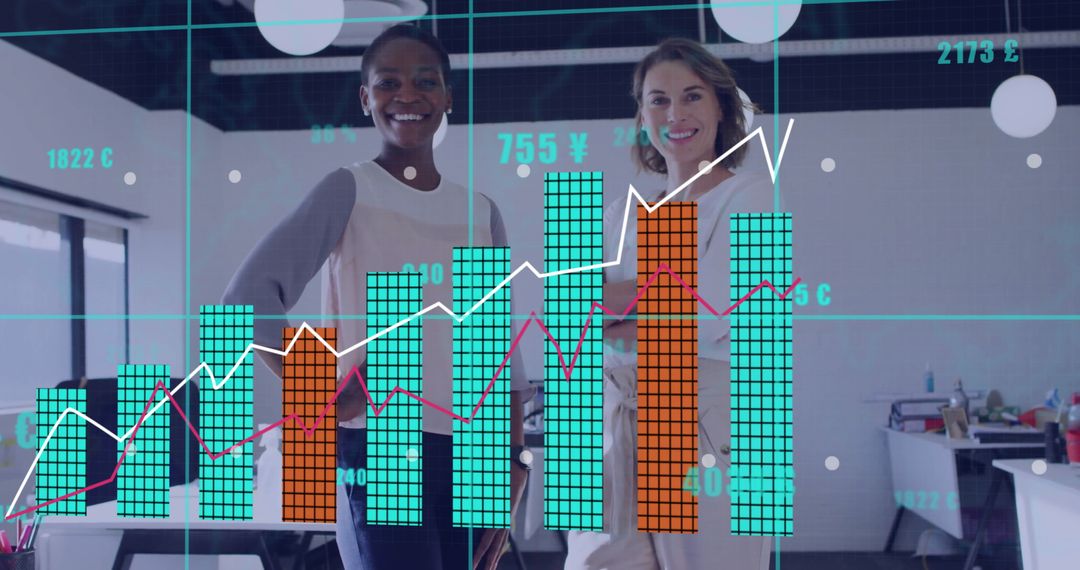 Businesswomen Analyzing Data and Charts in Modern Office