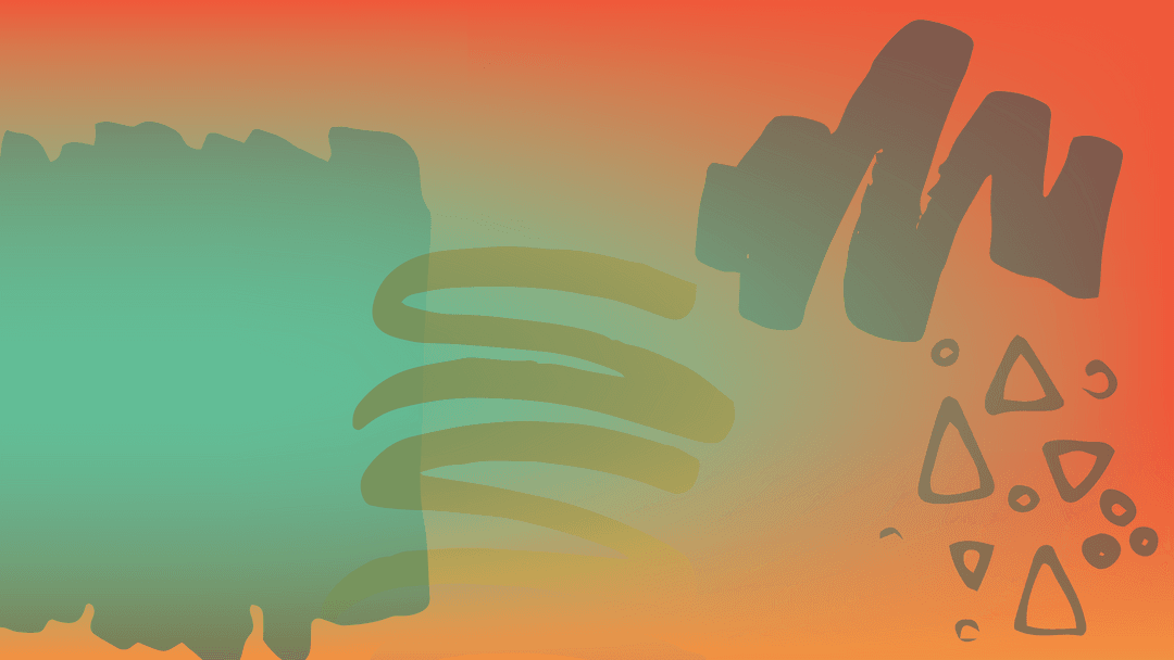 Abstract Transparent Shapes with Orange and Green Hues