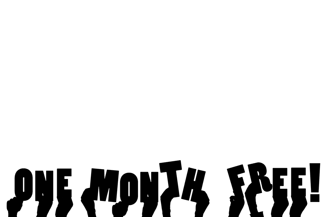 Hands Displaying One Month Free Offer on Transparent Background