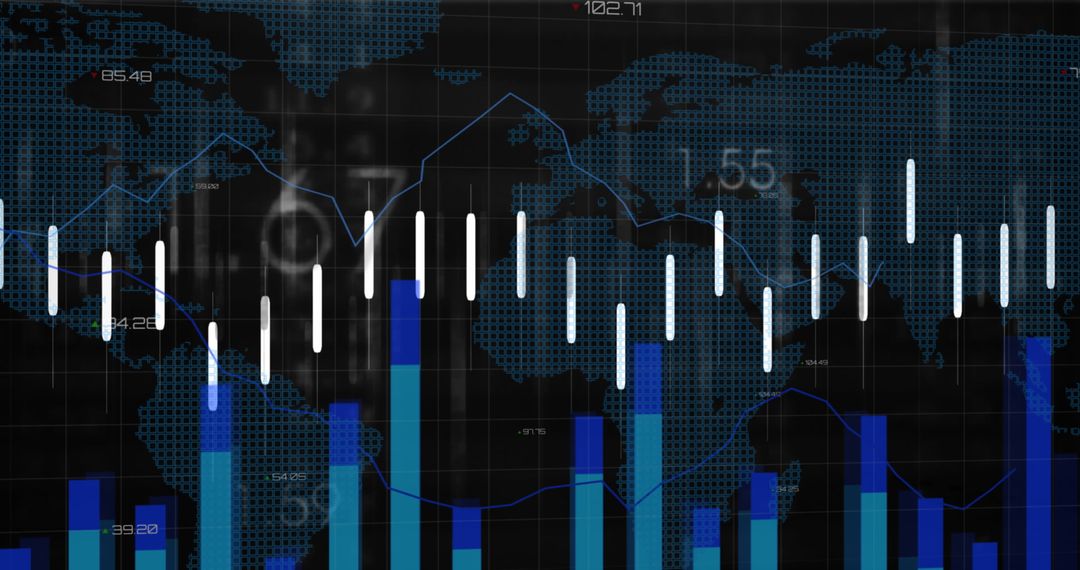 Global Financial Data Analysis Over World Map Visualization