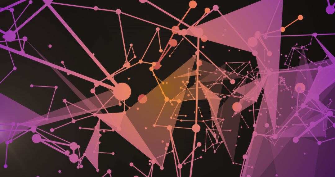 Abstract Glowing Network of Digital Connections