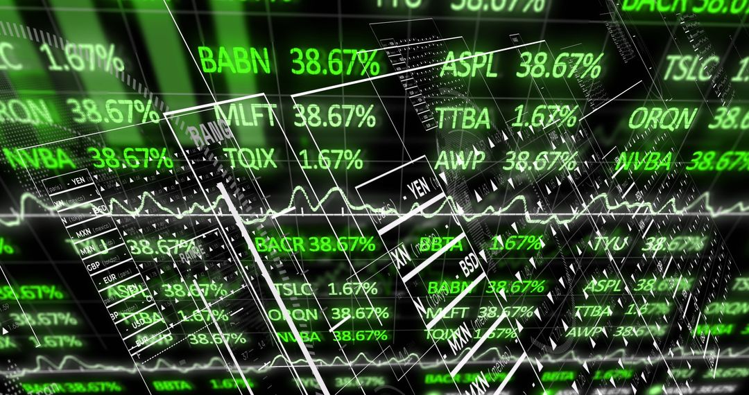 Futuristic Financial Dashboard with Stock Numbers Data