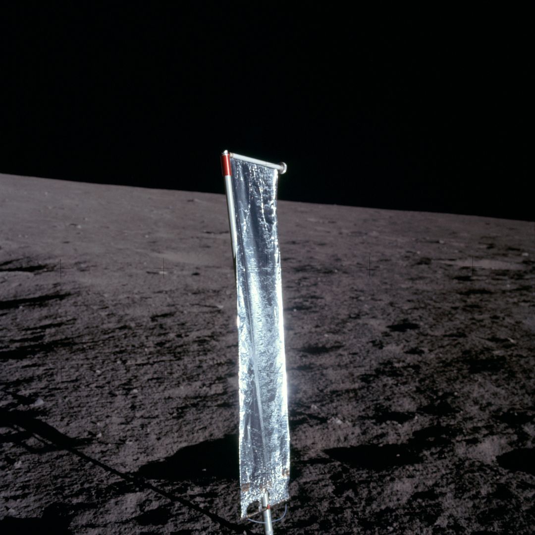 Apollo 12 Mission image - Close-up view of the Solar Wind Panel  - Free Images, Stock Photos and Pictures on Pikwizard.com