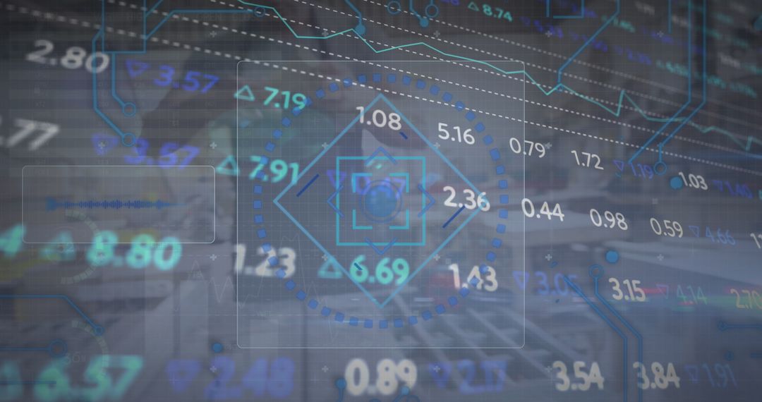 Futuristic Data Overlay in Industrial Workshop