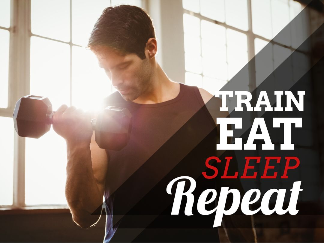 Dedicated Athlete Focused on Weightlifting Routine