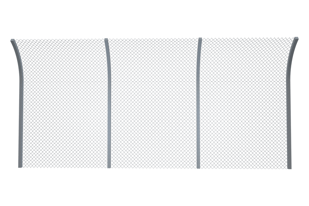 Steel Fence on Transparent Background for Security and Protection