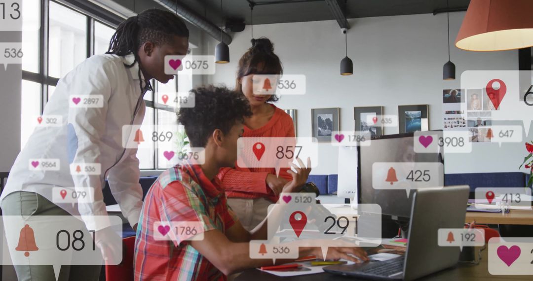Diverse Team Planning with Social Media Notifications in Modern Office