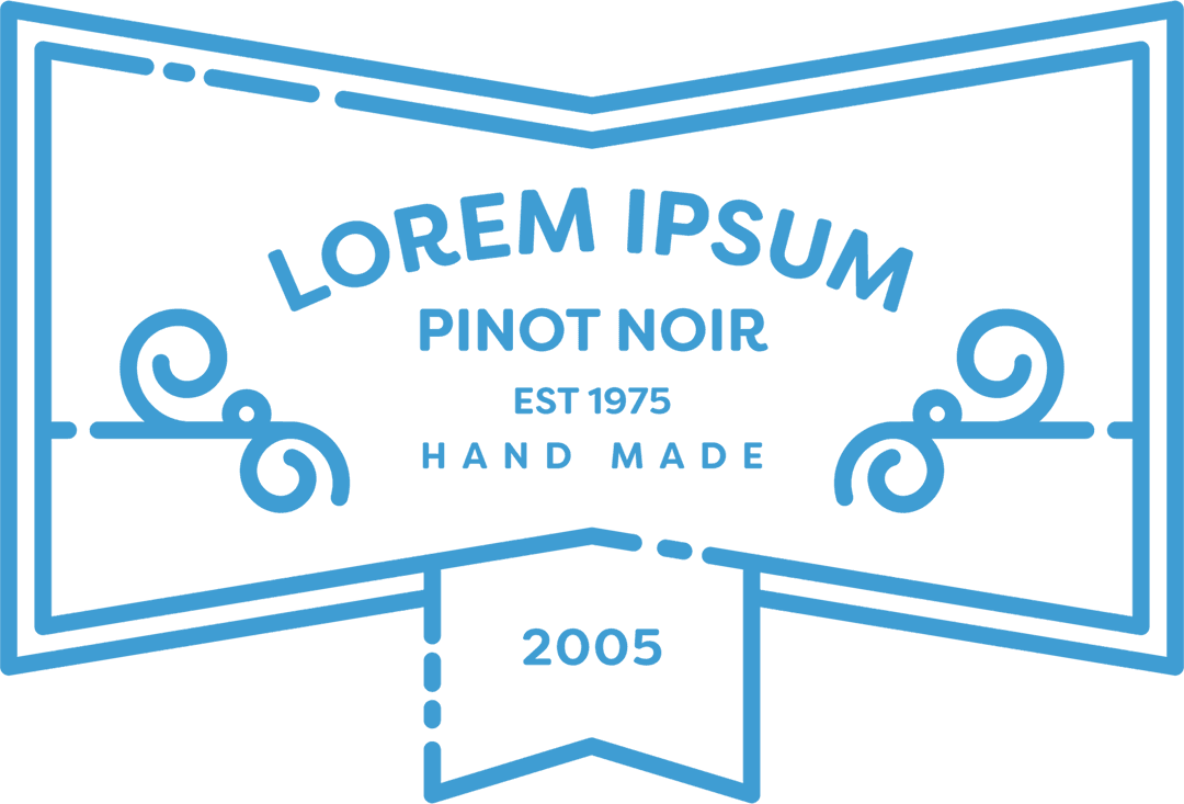 Elegant Blue Wine Label Design on Transparent Background Mockup