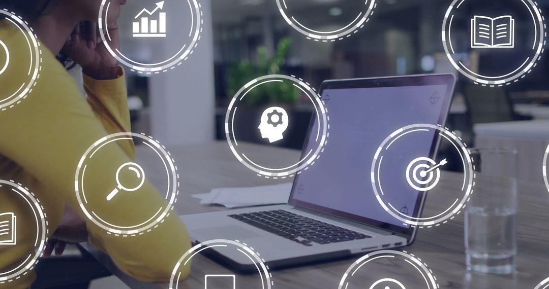 Professional in Modern Office Workspace with Technology Influence