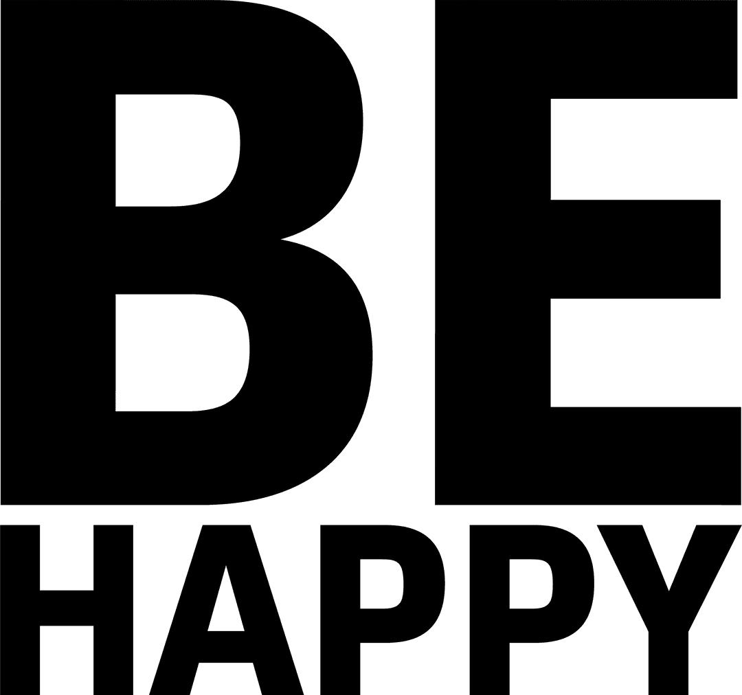 Be Happy Text Overlay on Transparent Background Vector Illustration