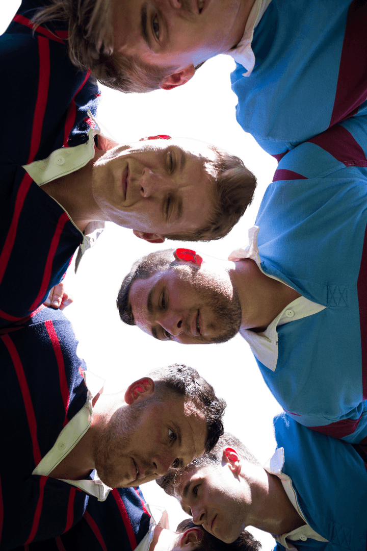 Transparent Rugby Players Huddle Isolated Sport Competition Concept