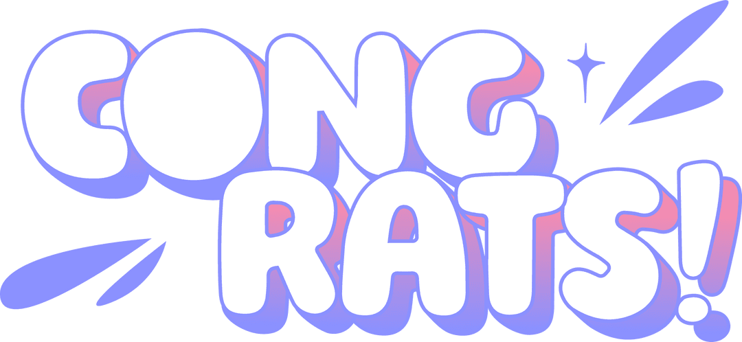 Cheerful Congrats Bubble Letters on Transparent Background for Celebrations