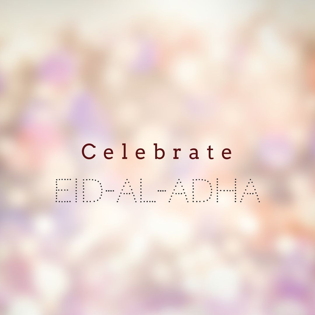 Eid al-Adha Celebration Message with Gold Bokeh Background