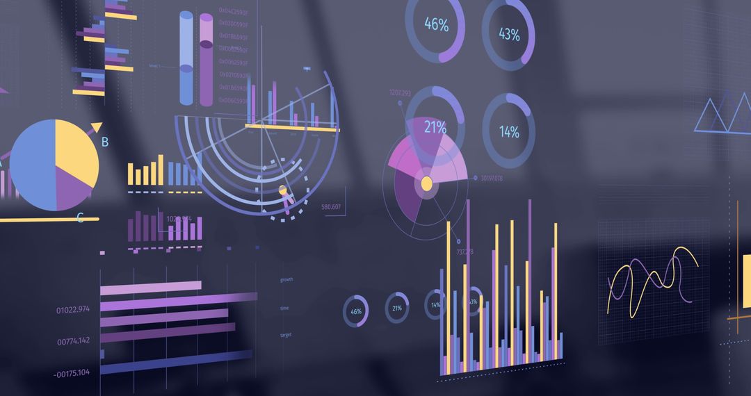Digital Interface Displaying Data Analytics in Modern Office