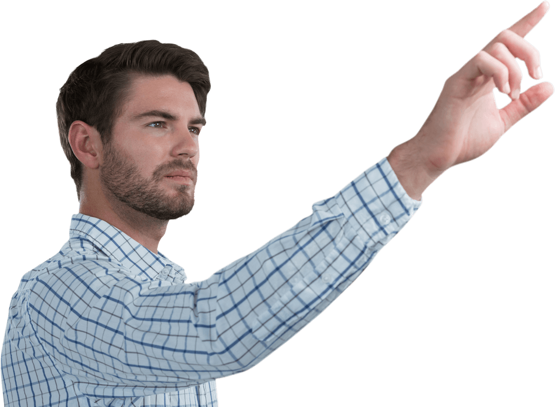 Transparent Interaction with Virtual Interface by Businessman