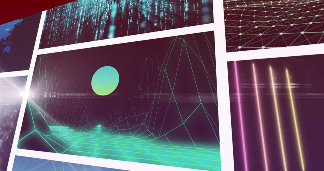 Futuristic Technology and Digital Interface Collage