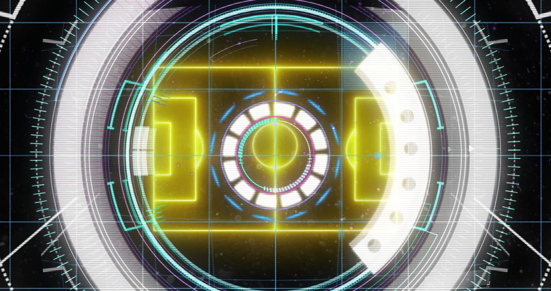 Futuristic Holographic Interface with Glowing Elements