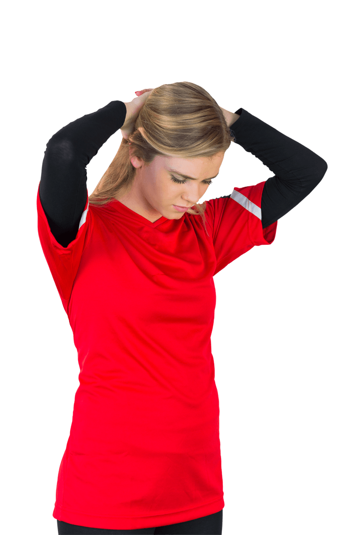 Transparent Image Female Fan Adjusting Hair Confident Technique