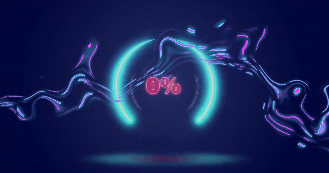 Digital Interface with Dynamic Neon 0% Visualization